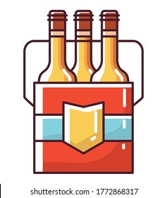 Diseño de caja de botellas de cerveza, Pub bar de alcohol cerveza beber cerveza ale y lager tema Vector ilustración