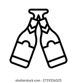 Botellas de cerveza anima la Ilustración vectorial, icono de estilo de línea
