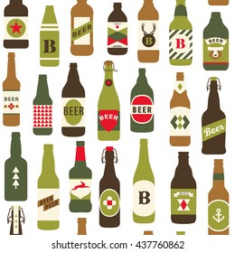 beer bottles color background