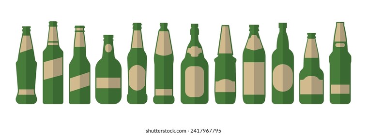 Beer bottles colored flat objects