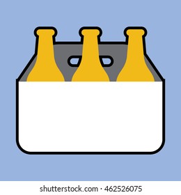 beer bottles crates icon in flat style