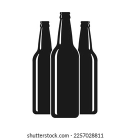 Bier-Flaschen-Grafik-Symbol. Symbolbrauerei. Unterschreiben Sie einen Pub oder eine Bar einzeln auf weißem Hintergrund. Vektorgrafik