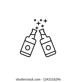 beer bottles icon. Element of new year oarty outline icon. Thin line icon for website design and development, app development. Premium icon