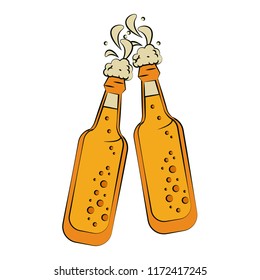 Beer bottles isolated