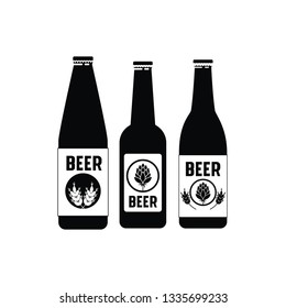 beer bottles isolated icon