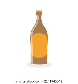 Beer bottles objects, Drinking Beer icon Flat isolated on white background vector illustration