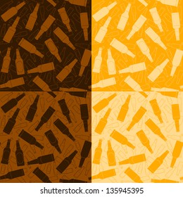 beer bottles seamless patterns. browh glass
