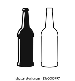 Beer bottles silhouette vector icon