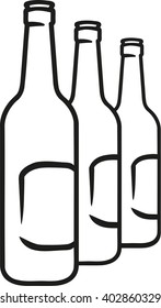 Beer bottles sketch style
