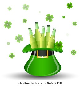 Beer Bottles in St. Patrick’s Day Hat