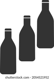 Beer bottles vector illustration. Flat illustration iconic design of beer bottles, isolated on a white background.