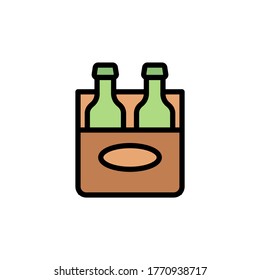 Beer box, beers icon. Simple color with outline vector elements of international beer day icons for ui and ux, website or mobile application