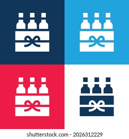 Beer Box blue and red four color minimal icon set