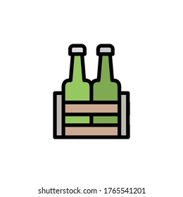 Beer. Beer box colored icon. Simple color element illustration. Beer. Beer box concept outline symbol design from Bar set. Can be used for web and mobile