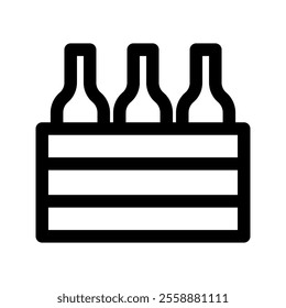 Beer box icon, Crate with beer bottles isolated over white, beverage, drink, vector illustration