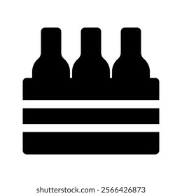 Beer box icon, Crate with beer bottles isolated over white, beverage, drink, vector illustration