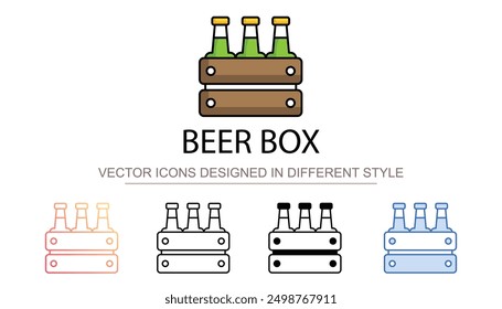 Beer Box icon design with white background stock illustration