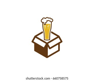 Beer Box Icon Logo Design Element