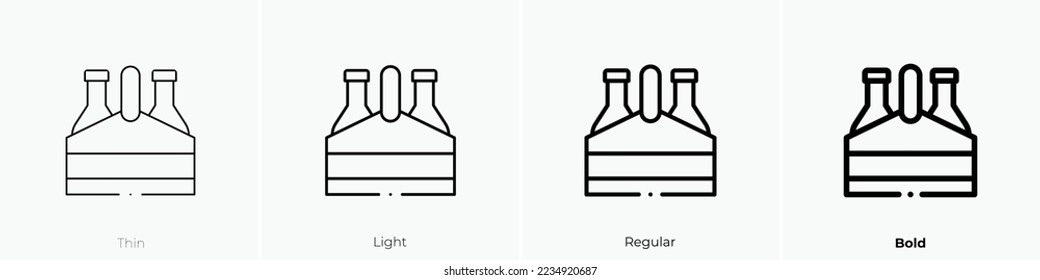 beer box icon. Thin, Light Regular And Bold style design isolated on white background