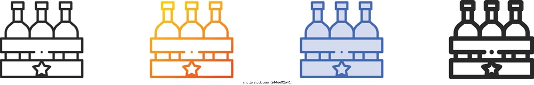 beer box icon.Thin Linear, Gradient, Blue Stroke and bold Style Design Isolated On White Background