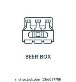 Beer box line icon, vector. Beer box outline sign, concept symbol, flat illustration