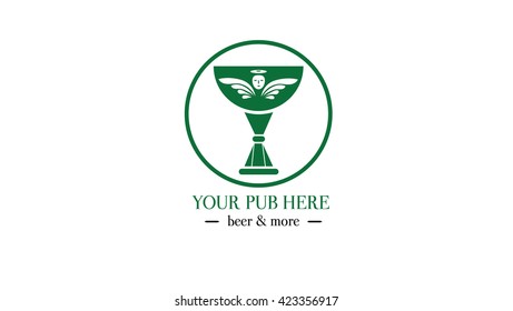 Beer brand logo template (beer pub, restaurant, brewery)