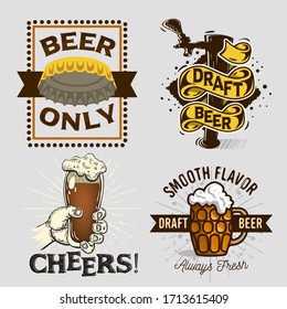 Beer Brew Brewery Alcohol Related Vector Illustrations Designs.