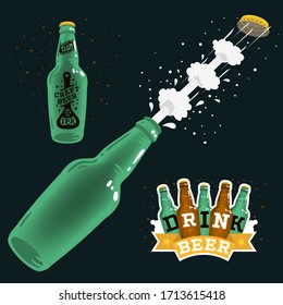 Beer Brew Brewery Alcohol Related Vector Illustrations Designs.