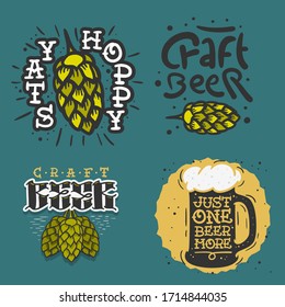 Beer Brew Brewery Alcohol Related Vector Illustrations Designs.