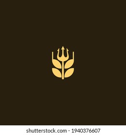 Beer brewer logo with a simple trident inside, great for brewery brands