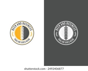 beer brewery emblems logo vector template