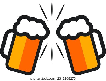 beer brewery logo with two mug
