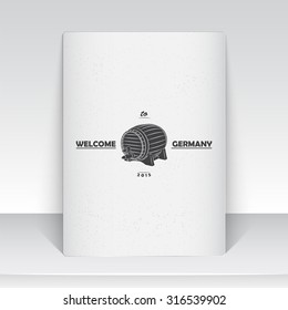 Beer and brewing. Beer festival Oktoberfest. Brewing typographic labels, logos and badges. Sheet of white paper. Flat vector illustration
