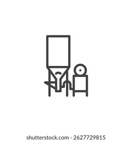 Beer brewing setup line icon. linear style sign for mobile concept and web design. Craft beer production outline vector icon. Brewery symbol, logo illustration. Vector graphics