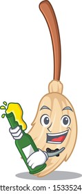 With beer broom behind in the character door