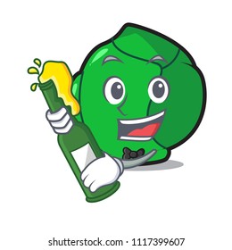 With beer brussels mascot cartoon style