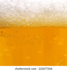 Beer with bubbles background. Vector