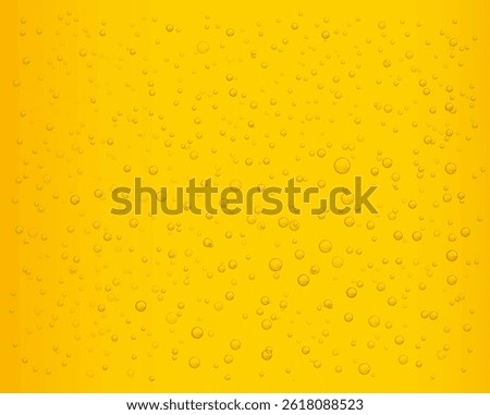 Beer bubbles. Realistic fizzy lager beer background, sparkling lemonade, cold ale drink with pop upping bubbles. Vector texture.