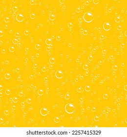 Beer bubbles seamless pattern. Alcohol drink and fizzy soda water background. Vector illustration.