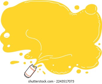 Beer and bubbles splashing from canned beer Illustration material
