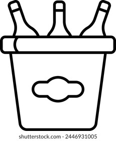 Beer bucket outline vector illustration