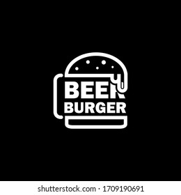 Beer Burger Logo Illustration Design