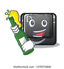 With beer button D in the cartoon shape