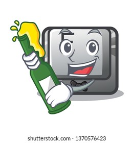 With beer button F on a keyboard cartoon