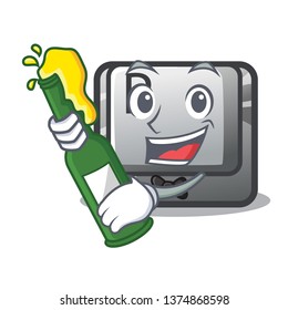 With beer button P on a game cartoon