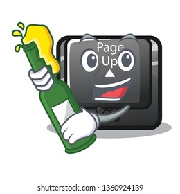 With beer button page up the keyboard mascot