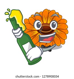 With beer calendul flower tree is character shape