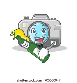 With beer camera caharacter cartoon design