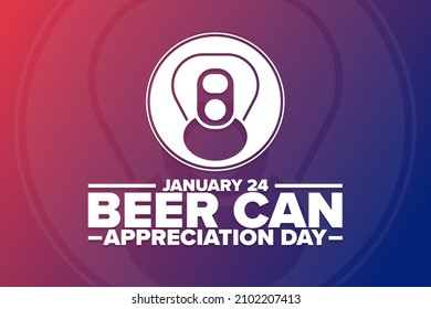 Beer Can Appreciation Day. January 24. Holiday concept. Template for background, banner, card, poster with text inscription. Vector EPS10 illustration