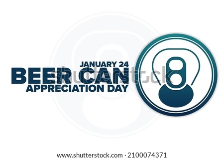 Beer Can Appreciation Day. January 24. Holiday concept. Template for background, banner, card, poster with text inscription. Vector EPS10 illustration